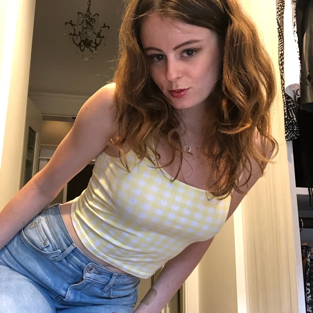 Innocent Girl Yellow Plaid Crop Top